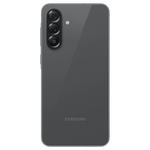 Samsung Galaxy A56 5G smartphone in sleek black showing triple rear cameras and flash