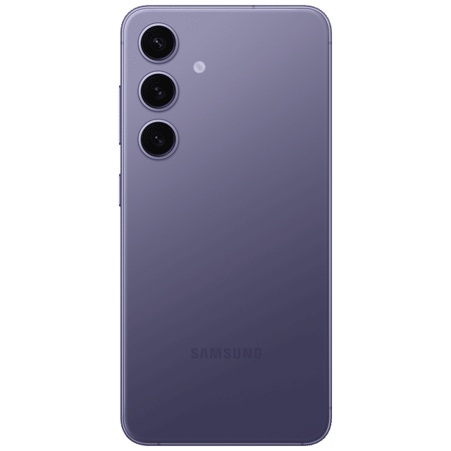 Samsung Galaxy S24 5G unlocked phone in purple with triple rear cameras and sleek design
