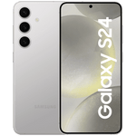 Samsung Galaxy S24 5G unlocked phone in silver with triple rear cameras and edge-to-edge display