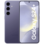 Samsung Galaxy S24 Plus 5G smartphone in purple showing front screen and triple rear cameras