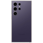 Rear view of Samsung Galaxy S24 Ultra 5G phone in purple with multiple camera lenses and sleek design