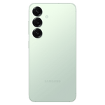 Samsung Galaxy S25 5G Mint phone back view showing triple camera lenses and mint color finish