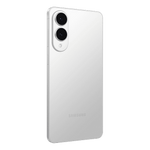 Samsung Galaxy S25 Edge 5G phone in white showing dual rear cameras and sleek design