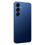 Samsung Galaxy S25 5G phone in blue with triple rear camera setup and sleek design