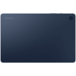 Back view of Samsung Galaxy Tab A9 Plus tablet in dark blue showing camera and Samsung logo