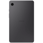 Back view of Samsung Galaxy Tab A9 tablet in black showing rear camera and Samsung logo