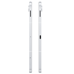 Side view of silver Samsung Galaxy Tab S10 FE Plus showing slim profile and button placements