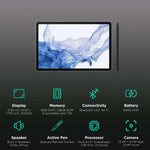 Samsung Galaxy Tab S8 5G tablet with sleek display and included active pen
