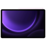 Samsung Galaxy Tab S9 FE Plus tablet with stylus pen displayed on black background