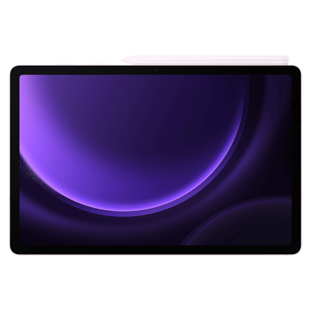 Samsung Galaxy Tab S9 FE Wi-Fi tablet with sleek design and white stylus on top