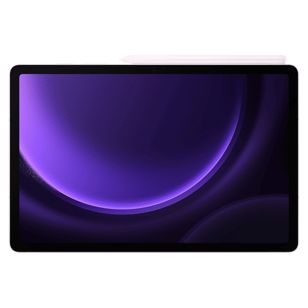 Samsung Galaxy Tab S9 FE Wi-Fi tablet with sleek design and white stylus on top