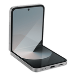 Samsung Galaxy Z Flip6 5G phone partially folded showing sleek design and large screen