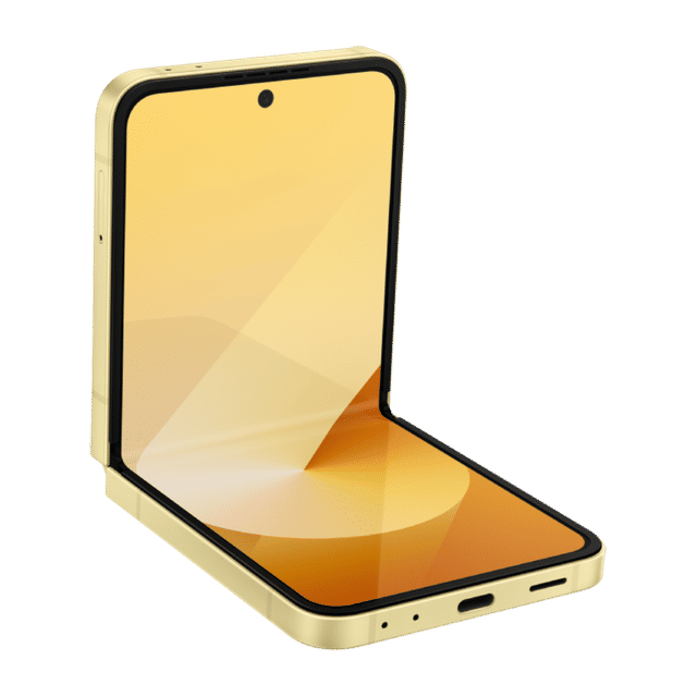 Samsung Galaxy Z Flip6 5G yellow foldable smartphone with sleek design and vibrant display
