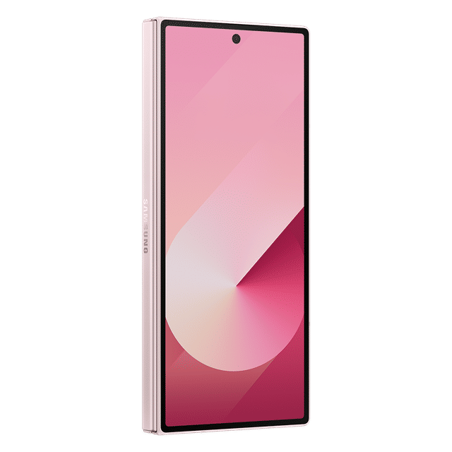 Samsung Galaxy Z Fold6 5G phone in pink with foldable design and edge-to-edge display