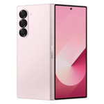 Samsung Galaxy Z Fold6 5G phone in pink with foldable design and triple rear cameras