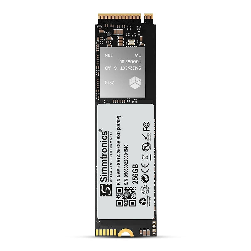 Simmtronics 256GB NVMe SSD laptop accessory with high-speed data transfer and compact design