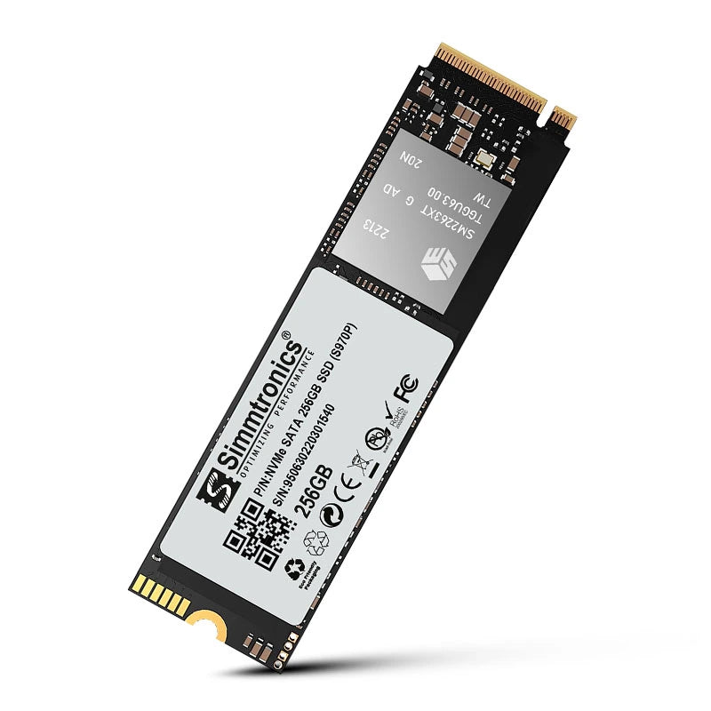 Simmtronics 256GB NVMe SSD laptop accessory with compact design and high-speed storage