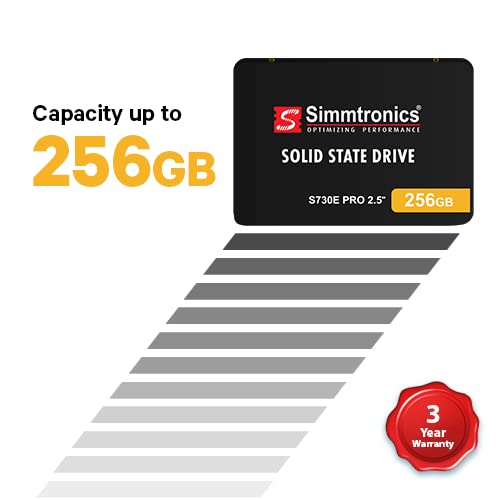 Simmtronics 256GB SATA SSD solid state drive for laptop accessories with 3 year warranty