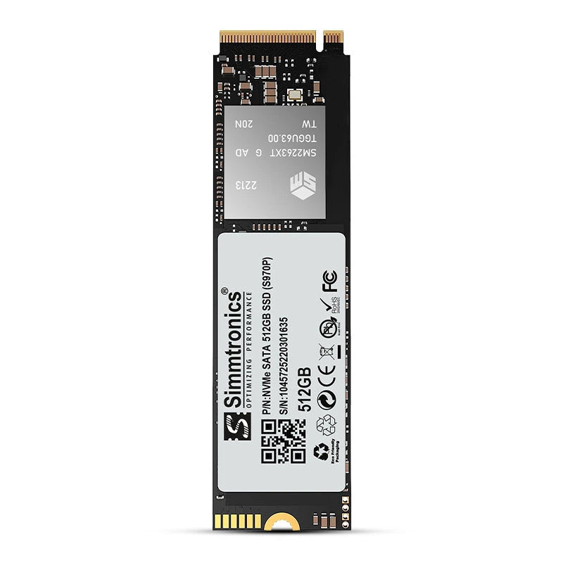 Simmtronics 512GB NVMe SSD laptop accessory with high-speed data transfer and compact design