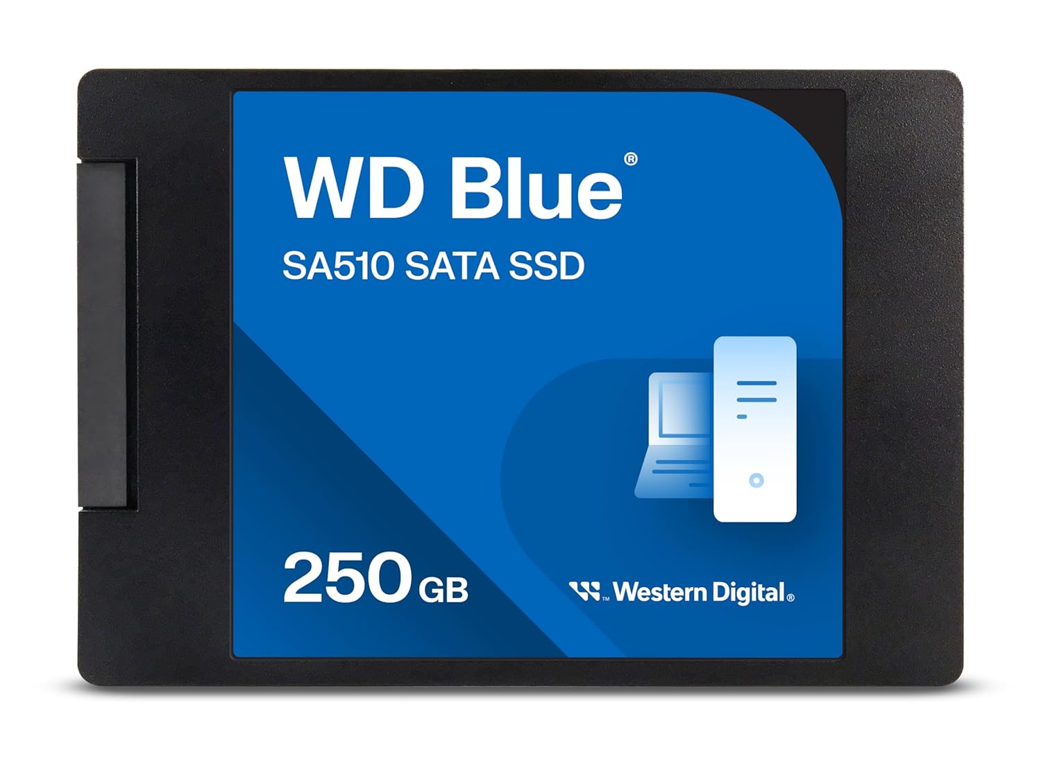 Western Digital WD Blue SA510 250GB SSD laptop accessory with SATA interface and high-speed storage