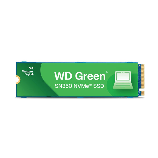 Western Digital WD Green SN350 NVMe 480GB SSD laptop accessory with green label and compact design