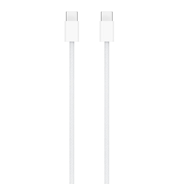 Apple 60W USB-C charging cable with white braided design for fast and reliable power delivery