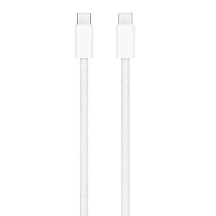 Apple 240W USB-C charging cable in white with durable braided design and USB-C connectors on both ends
