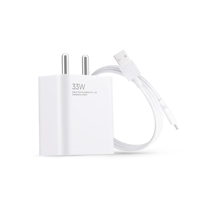 Redmi Mi 33W fast charger white wall adapter with USB cable for quick charging
