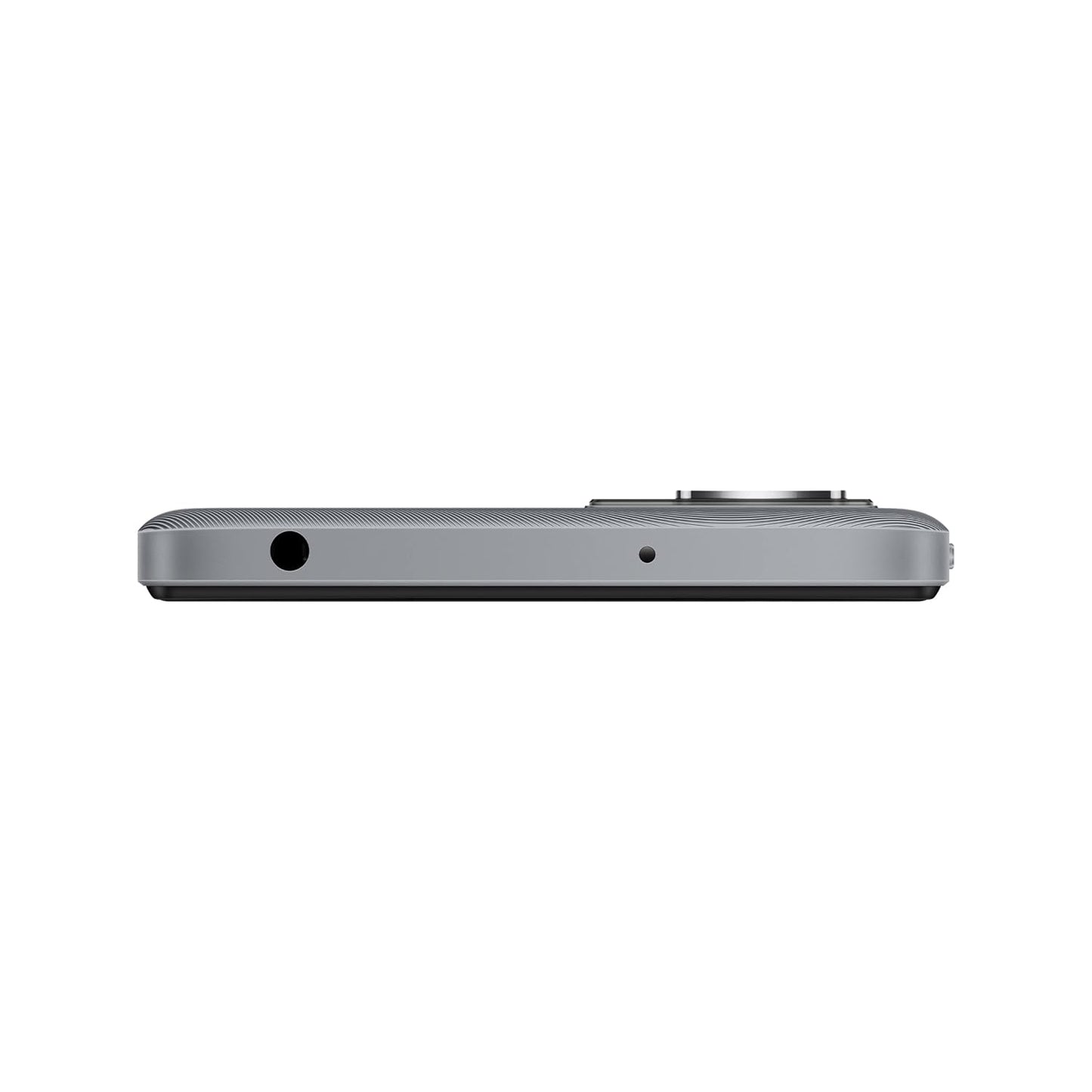 Side view of Redmi 11 Prime 5G Chrome Silver smartphone showing slim profile and headphone jack