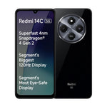 Redmi 14C 5G smartphone front and back view with triple camera and 120Hz display