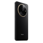 Redmi A3 64GB Midnight Black phone showing sleek back design with circular camera module and Redmi logo