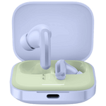 Redmi Earbud 5 TWS wireless earbuds in white with green charging case open, showing earbuds inside