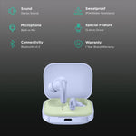 Redmi Earbud 5 TWS wireless earbuds with charging case showing key features like stereo sound and IP54 sweatproof