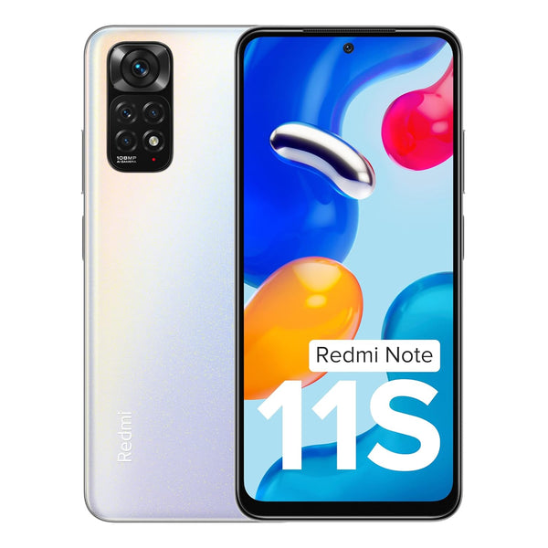 Redmi Note 11S 6GB 64GB Polar White smartphone with large display and quad rear cameras