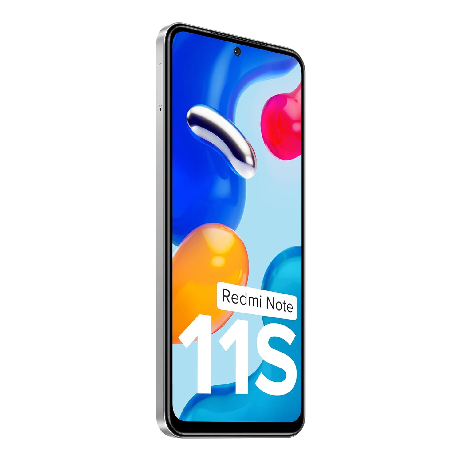 Redmi Note 11S 6GB 64GB Polar White smartphone front view with colorful screen display