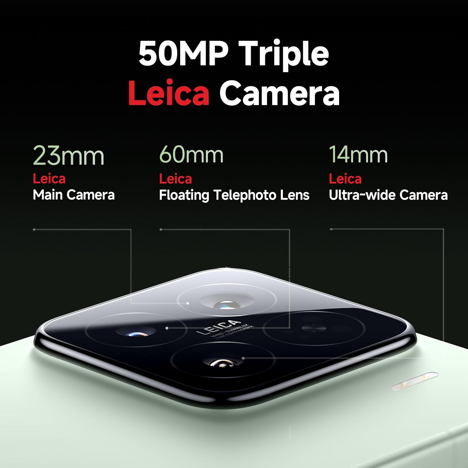 Xiaomi 15 5G smartphone with Redmi featuring a 50MP triple Leica camera setup including main, telephoto, and ultra-wide lenses