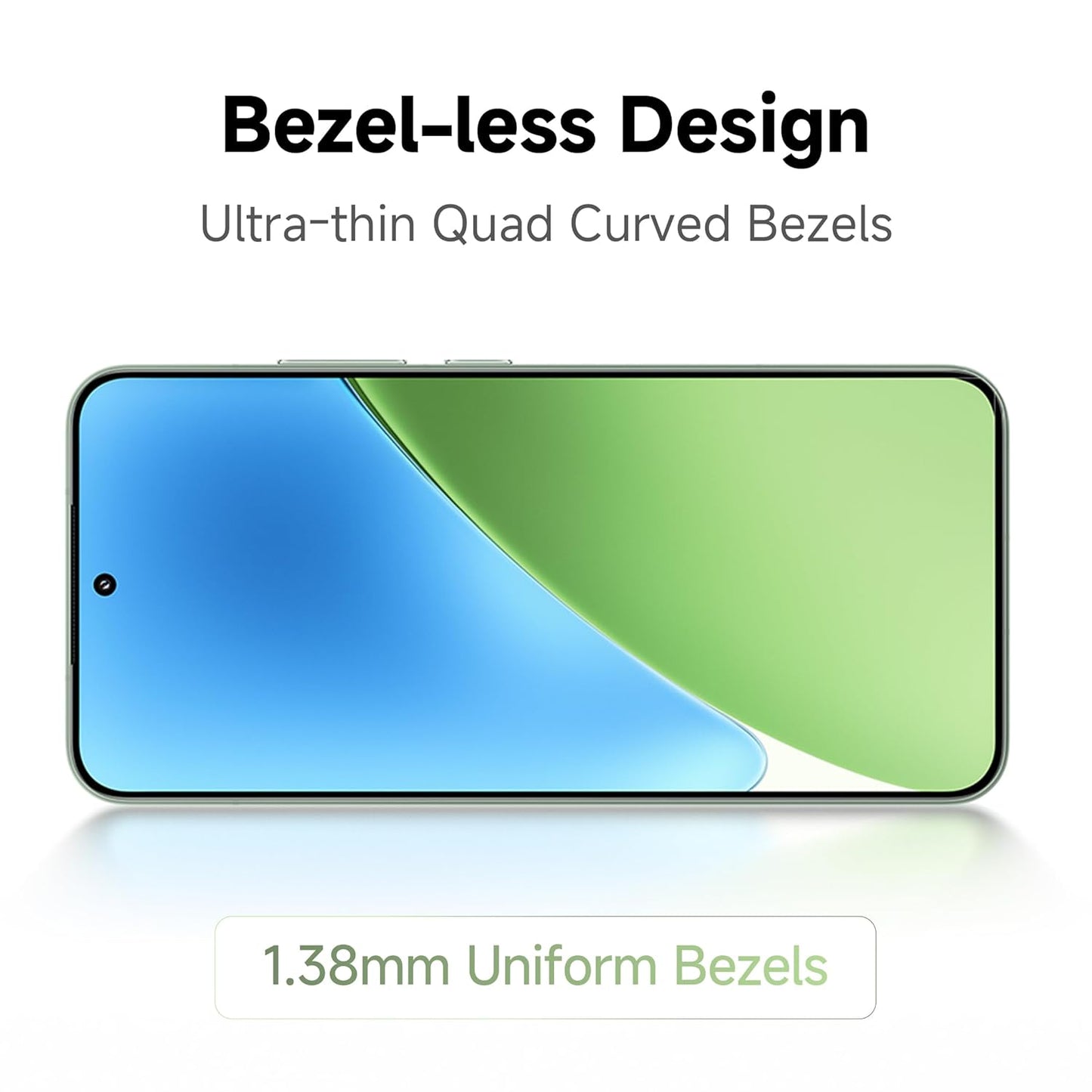 Redmi Xiaomi 15 5G smartphone with bezel-less design and ultra-thin quad curved 1.38mm uniform bezels