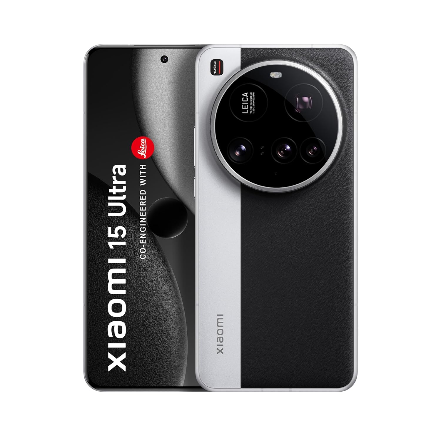 Redmi Xiaomi 15 Ultra 5G smartphone front and back view showcasing Leica camera system