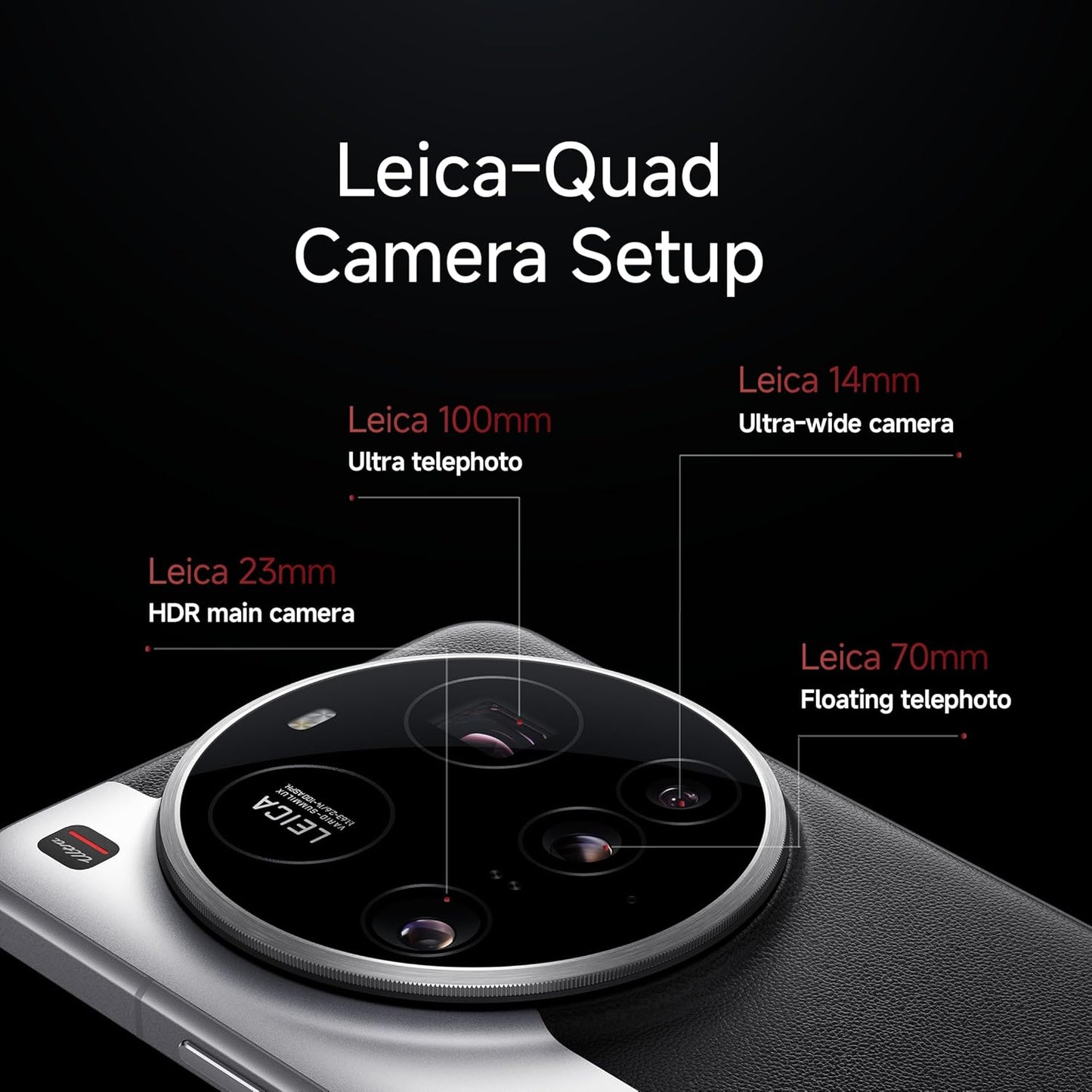 Xiaomi 15 Ultra 5G smartphone Leica-Quad camera setup with ultra telephoto 100mm and ultra-wide 14mm lenses