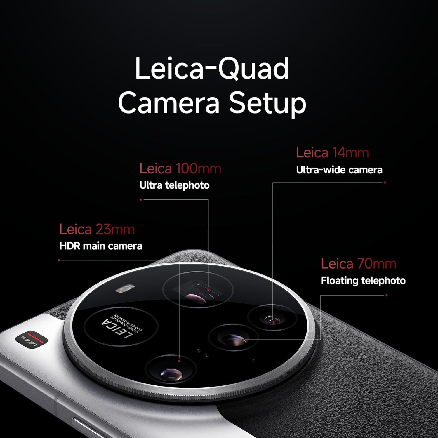 Xiaomi 15 Ultra 5G smartphone Leica-Quad camera setup with ultra telephoto 100mm and ultra-wide 14mm lenses
