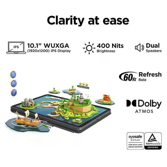 Lenovo Tab 10.1" WUXGA Tablet (ZAEJ0054IN) | 4GB RAM, 64GB Storage